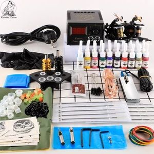Tattoo Kit 2 Tattoo Machines Gun 20pc Ink
